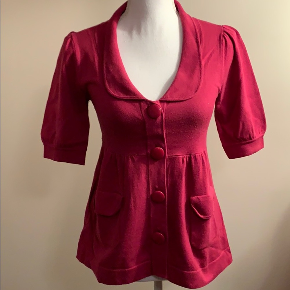 525 America Merlot Sweater w/Pockets Small
